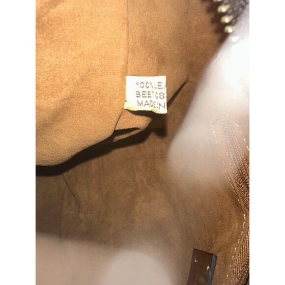 Patricia Nash Madison Leather Tote Shoulder Bag Purse Cognac Embroidered Floral - Picture 9 of 10